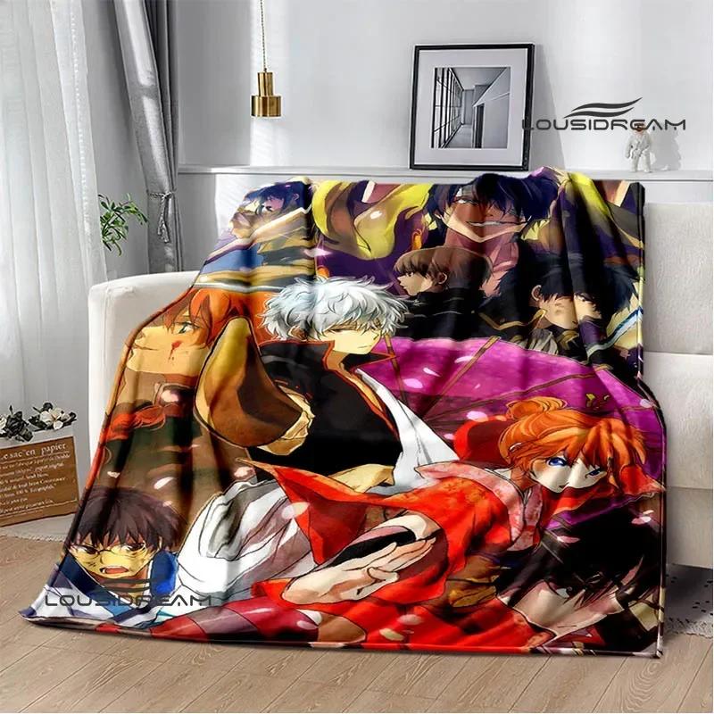 GINTAMA Мультяшные принтованные одеяла Плед для пикника Теплые фланелевые одеяла Постельное белье для дома Одеяла для кроватей Подарок на день рождения