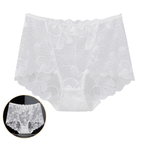 Women Briefs Breathable Elastic Hollow Out High Waist Trendy Inside Wearing Cotton Lace Stitching Ladies Briefs