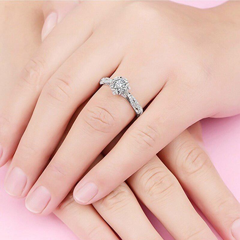 Модное элегантное ослепительное кольцо с цветком для женщин, классическое кольцо с цирконием на годовщину, свадебные обручальные кольца с изящными кристаллами