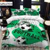 Soccer Duvet Cover Set 2/3pcs FootBall Print Bedding Set with Comforter Cover and Pillowcases Ball Theme for Kids Teens Adults