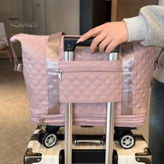 Расширяемая складная дорожная сумка, чемодан, застежка-молния, большая вместимость, водонепроницаемая, износостойкая, универсальная, со съемными колесами