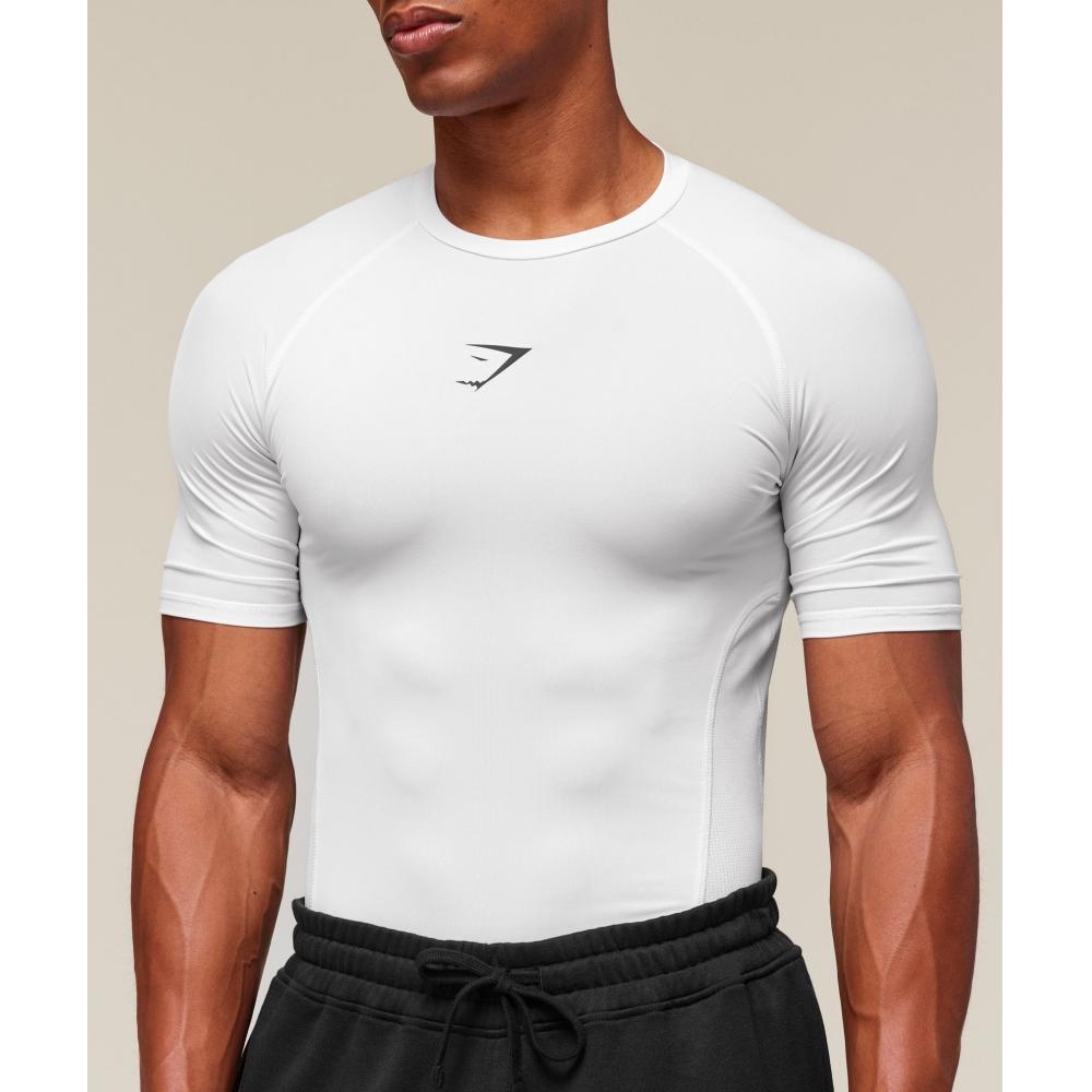 Gymshark Футболка базового слоя Element белая A2b4c Wb57