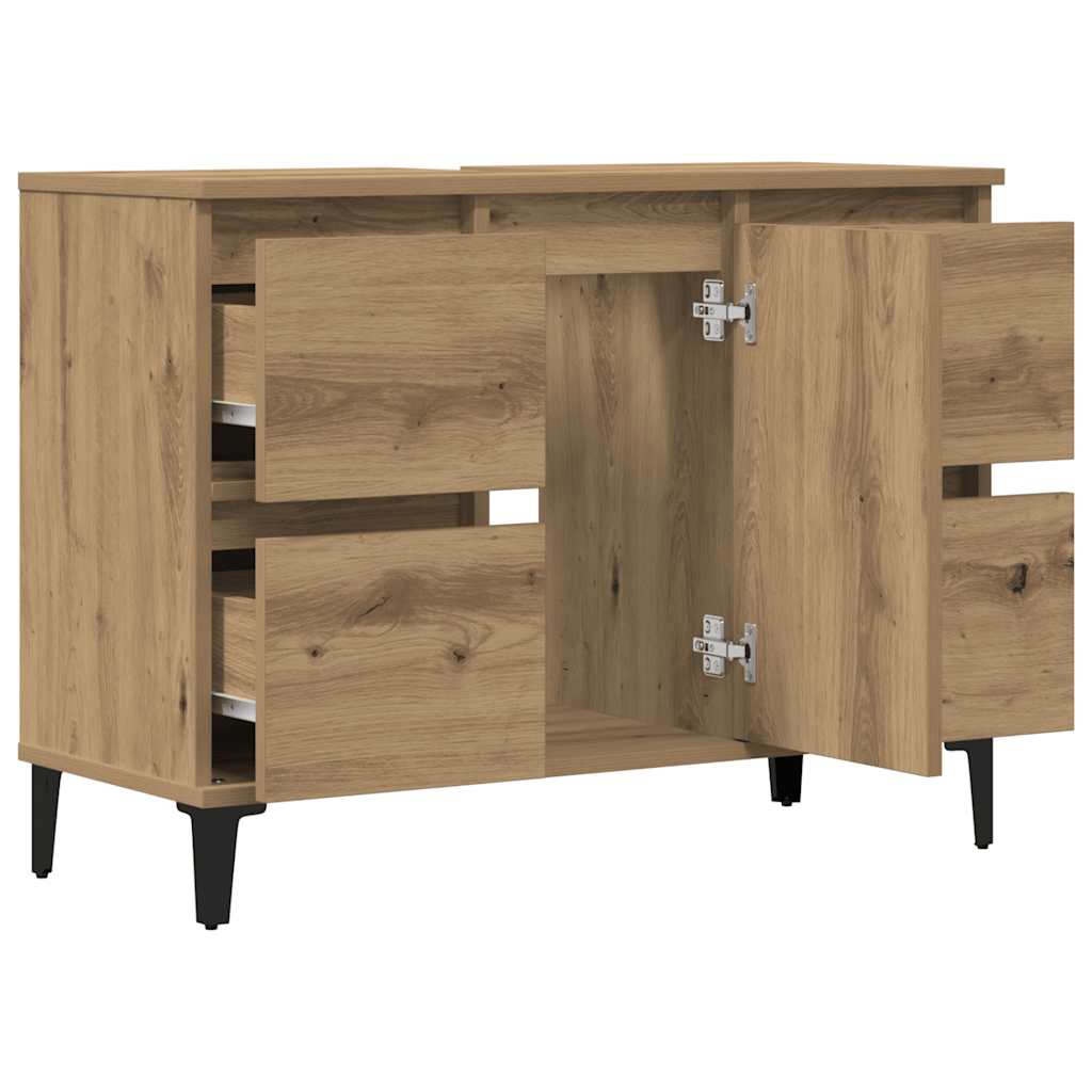 Artisan Oak Washbasin Cabinet 80 x 33 x 60 cm Particleboard