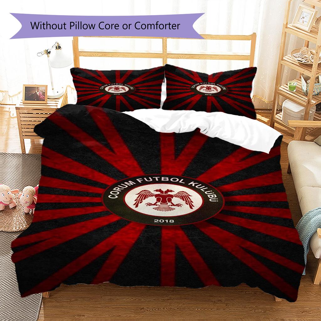 CORUM FK Pattern Bedding Set Quilt Cover Pillowcase Home Decor Gift (1 * duvet cover + 2 * pillowcase, without core)