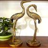 Set of 2 Metal Swan Pair Saras Flamingo Crane Love Birds Showpiece Statue Decorative for Shelf Console Cabinet Showcase Drawing Bedroom Living Room