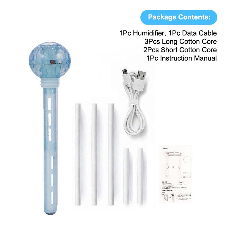 USB Humidifier Stick with LED Lights Compact Design for Home and Office Spaces