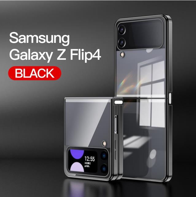 Чехол с покрытием для Samsung Galaxy Z Flip 4 3 5g 2022, складная пряжка, прозрачный модный чехол, противоударные чехлы для Flip3 Flip4