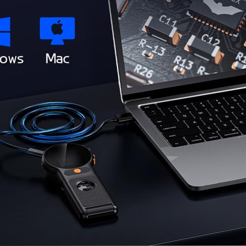 Kids Travel Microscope Compactly Opticals Lens 500X Zooming Magnification Builts In Video Recording For Science Learning