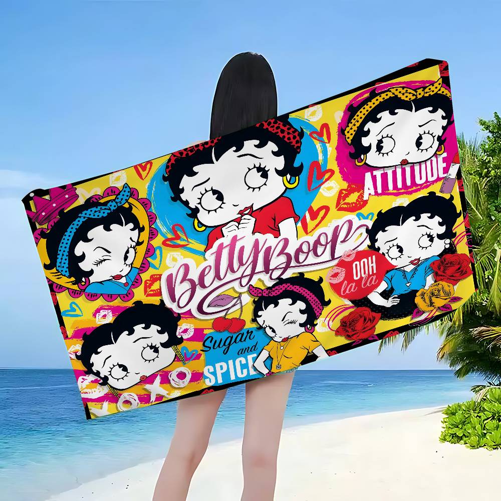 Anime B-Bettys B-Boops Big Microfiber Beach Towels Quick Dry Towel Sand Beach Towels Pool Towel for Travel Swim Pool Yoga