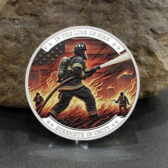 1 Pc/3 Pcs/5 Pcs Firefighter Souvenir Coin Fireman Rescue Department Souvenir Coin Lightweight Firefighter Collectible Coin for Boss Day Employee