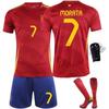 2024 European Home Jersey: Yamal #19 & Rodri #16 Short Sleeve Football Kit for Children and Adults