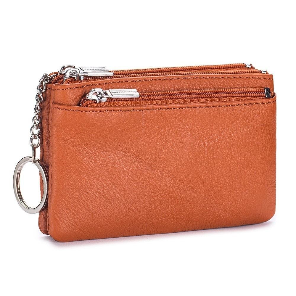 New Soft Genuine Leather Women's Wallets Zipper Portable Purses Coin Holders Large Capacity Storage Bag Money Bag Gift