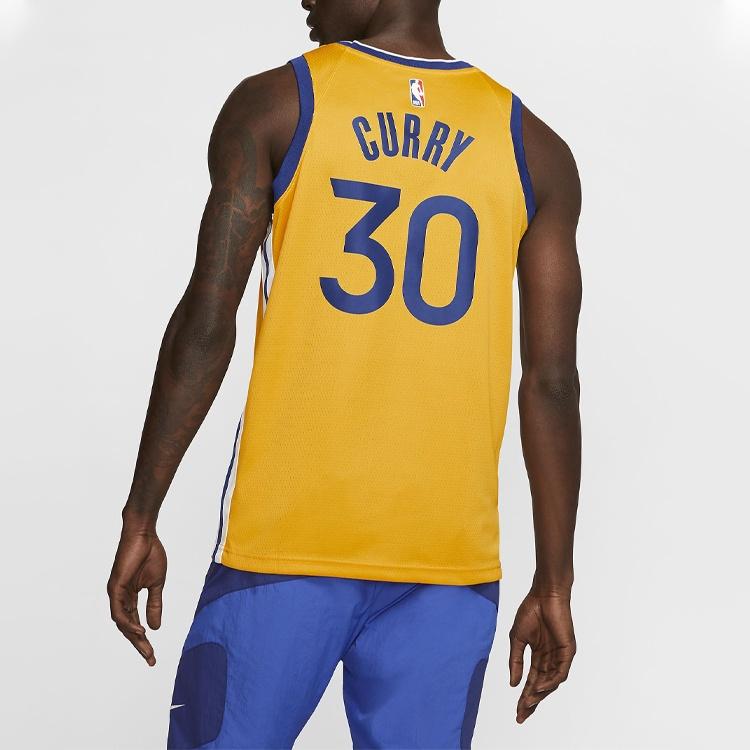 Nike NBA Swingman Jersey SW golden state warriors stephen curry Yellow Men's AT9799-731