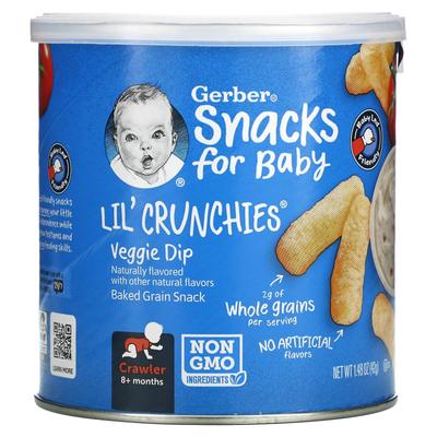 Gerber Lil Crunch, для ползающих детей, 8 месяцев+, вегетарианский соус, 1,48 унции (42 г)