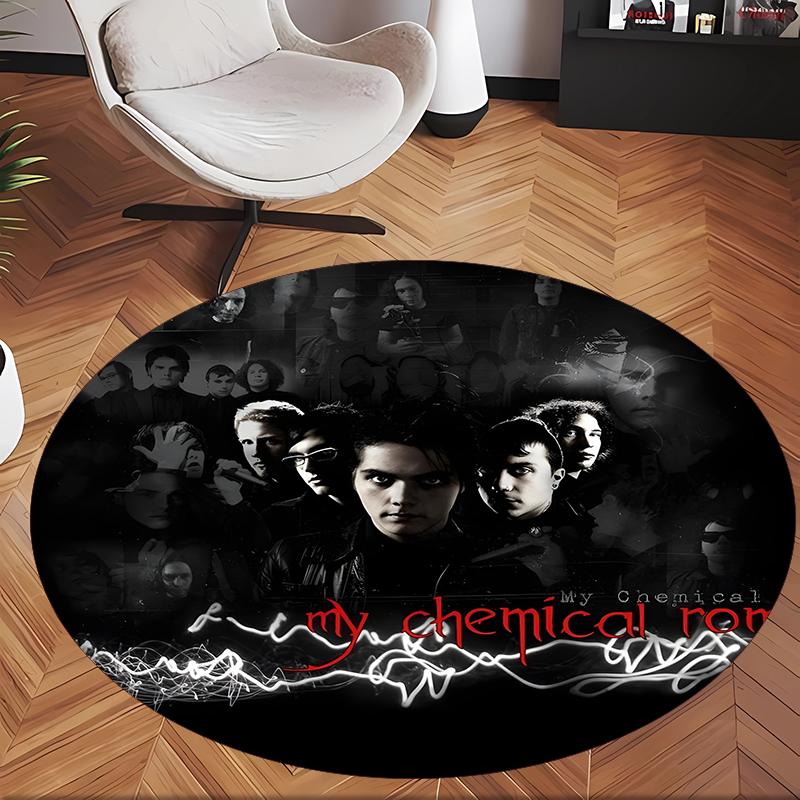 My Chemical Romance (14) Круглый офисный ковер Декоративный напольный ковер для офиса, спальни, гостиной и домашнего пространства