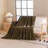 New Luxury Jacquard Taffy Fleece Blanket Solid Color Multi Use Throw for Sofa Office Nap  Air Conditioning