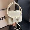 Fashion Bow Bag Women's New Solid Color Versatile Shoulder Messenger Bag Small Square Bag