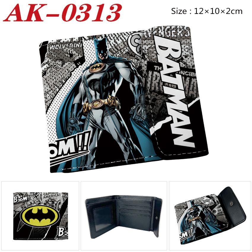 Marvel Superhero Full-Color Snap PU Leather Short Wallet Captain America Iron Man Spider-Man