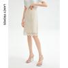 LANCY High-Waisted Vintage Lace Straight Skirt