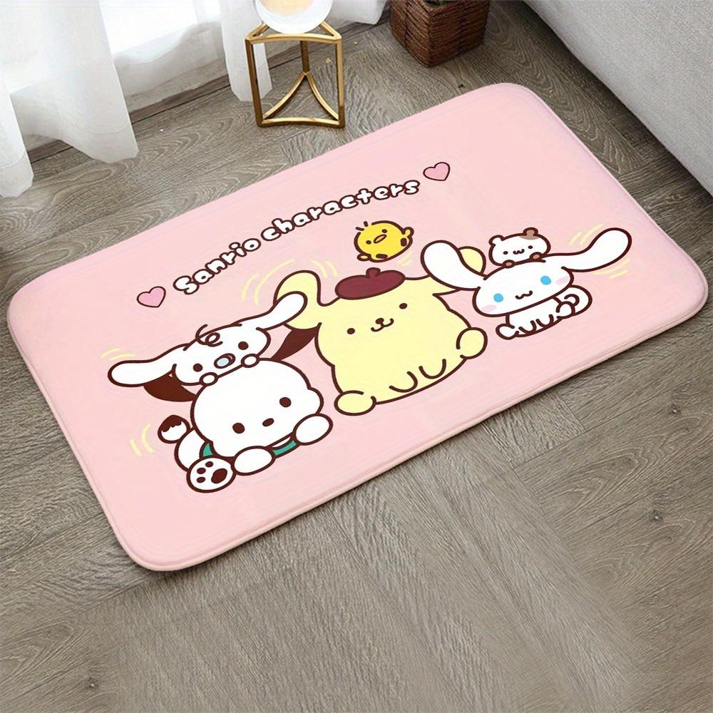 1pc Premium Flannel Creative Doormat, Non-Slip Bottom Mat with Sanrio Cartoon Character Collection Design, Soft and Comfortabl