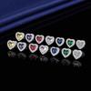 European and American Hot-Selling Heart-Shaped Earrings with Simulated Diamond Zircon