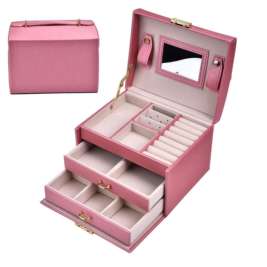 Коробка для хранения ювелирных изделий из искусственной кожи, серьги-гвоздики, кольцо, ожерелье, держатель, органайзер, чехол