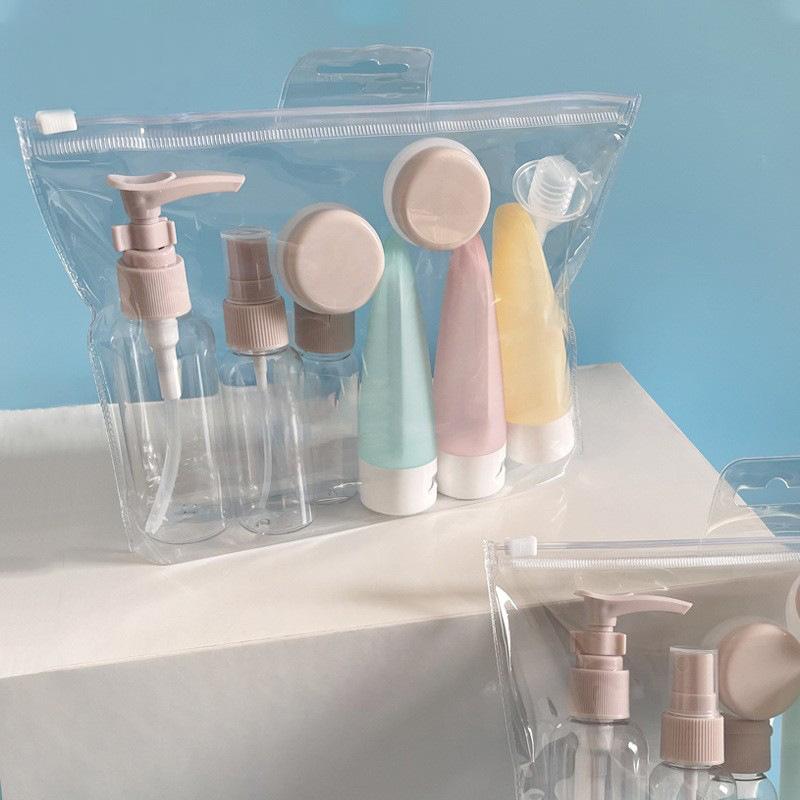 11 шт., набор дорожных бутылочек с сумкой для хранения, дорожный размер, пустые контейнеры для жидкого крема, лосьона, тонкий распылитель для распыления, тюбики для сдавливания