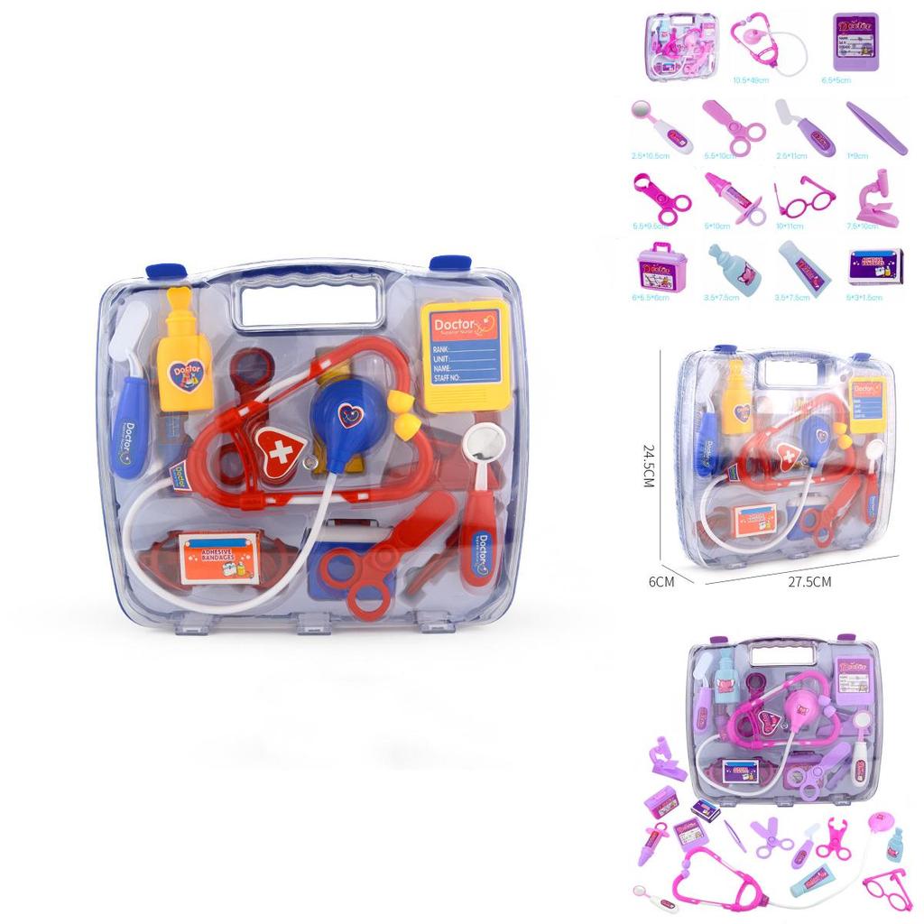 Versatile Kids Medical Toy Role Hard Case 15pcs Set Perfect For Pretend Play Adventures