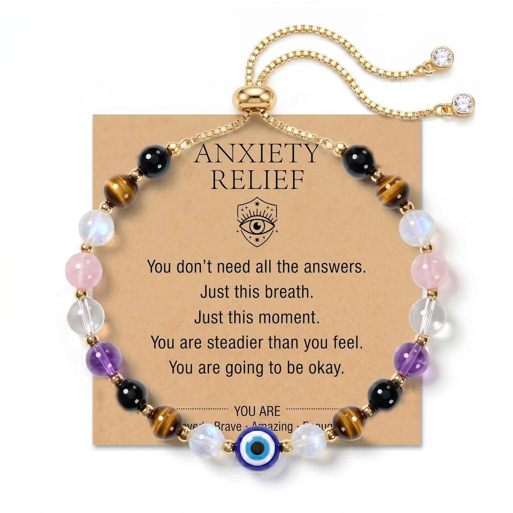 New Amethyst Beaded Pulling Bracelet Female Pull-up Buckle Devil's Eye Obsidian Beaded Bracelet Jewelry