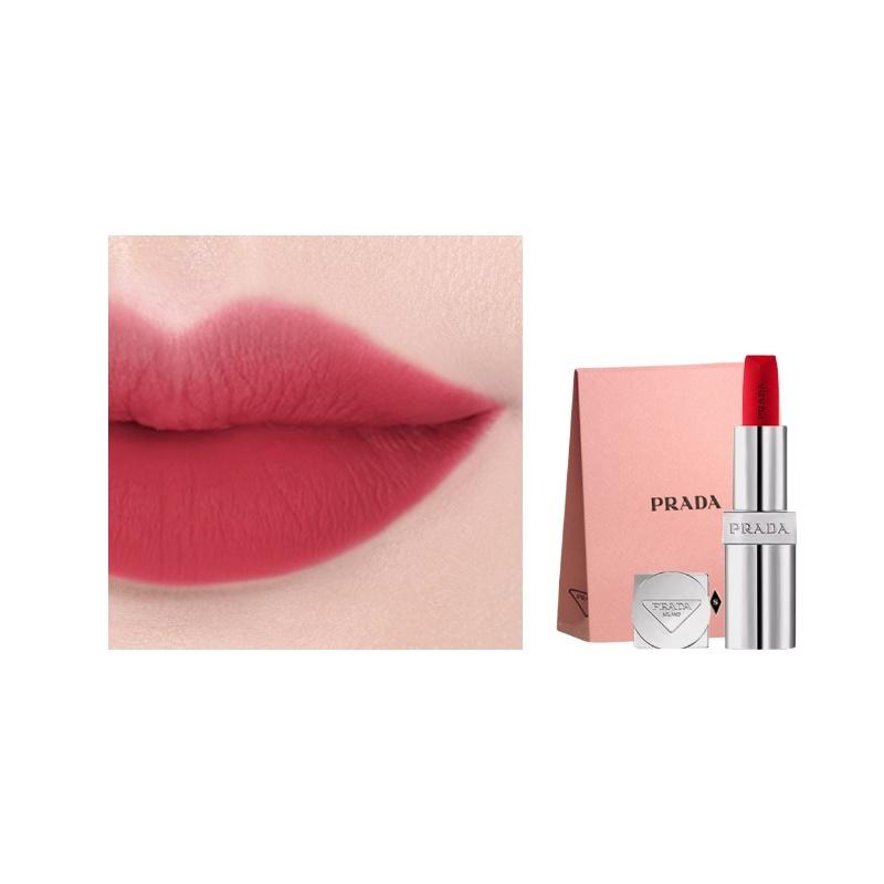Prada Матовая Помада Ultimate Color Overlay Легкая Помада 2026 Ограниченная Серия ко Дню Святого Валентина Мягкий Туман Легко Наносится Натуральная #R128 темно-малиновый