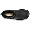 UGG Genuine Leather Solid Color Round Toe Short Snow Boots Women Boots Black 1164690-BLK