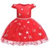 Baby Girls Halloween Christmas Evening Party Dresses Reception Formal Girls Clothes Ball Gown for Girl Print Dress 1-10year with Hat