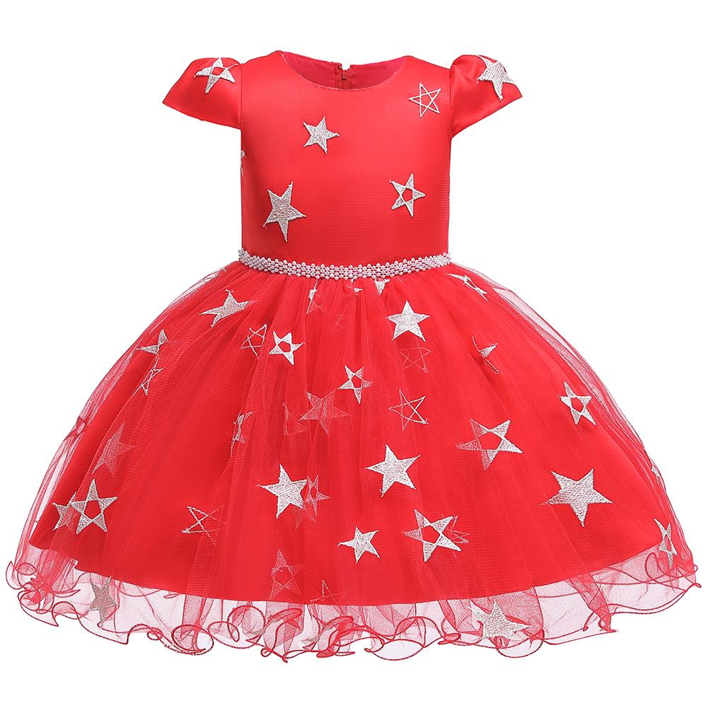 Baby Girls Halloween Christmas Evening Party Dresses Reception Formal Girls Clothes Ball Gown for Girl Print Dress 1-10year with Hat