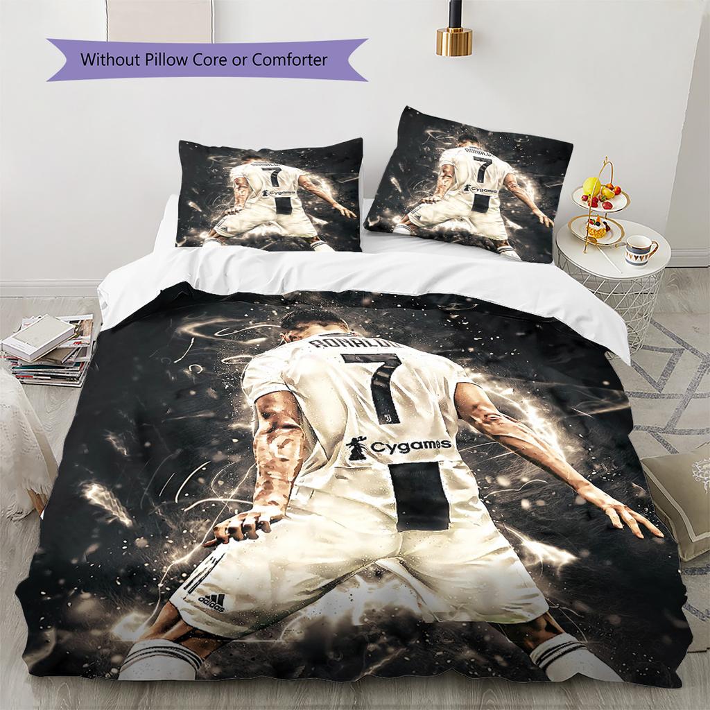 Криштиану Роналду  Постельное белье с рисунком  Комплект с одеялом  Домашний декор  Подарок (1 пододеяльник + 2 наволочки без наполнителя)