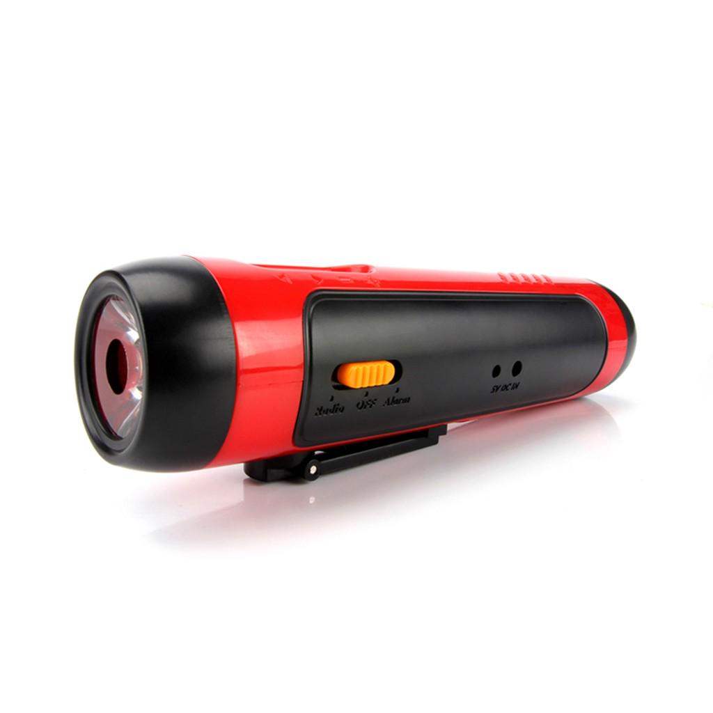 MOONN Alarm FM Radio Mobile Phone Charging Hand-operated Power Generate Flashlight