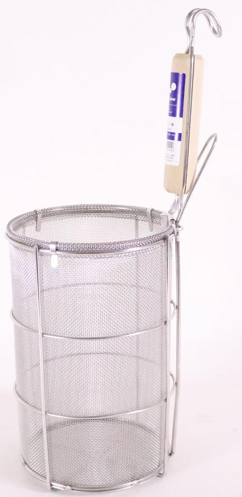 Shinkoshi Works TS Wooden Handle Spaghetti Fryer, Large, Body: Stainless Steel (18-8) / Handle: Natural Wood, Japan, ASP03001