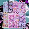 3D Наклейки Hello Kitty Объемные Melody Кристальные Kawaii Kuromi Светящиеся Cinnamoroll Наклейки Декали Наборы для Декора Детей подарок