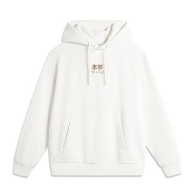 Li Ning Sports Lifestyle Series Свободный крой с капюшоном и напечатанными буквами Повседневная толстовка унисекс толстовка Off-White AWDU923-5