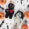 Funny Handmade Knitted Black/White Ghost Desktop Ornament Gift Crochet Positive Energy Ghost Doll Halloween Home Decoration