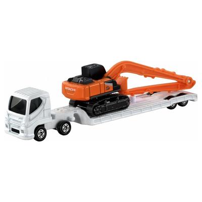 TAKARA TOMY Томика Длинный Тип Томика Нет. 143 Гидравлический экскаватор Hitachi Construction Machinery ZX210-7 SLF и Миниатюра Транспортера Тяжелой Техники