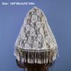 Embroidered Tassels Scarf for Church Shawl Catholic Church Prayer Shawl Sheer Floral Spanish Mantilla Lace Veil