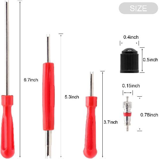 Съемник штока клапана Taller Tool, 5 шт. TR412, 5 шт. TR413, 5 шт. TR414 Короткий резиновый шток клапана Snap-In для шин, 4-сторонний съемник золотников клапана, Односторонняя шина