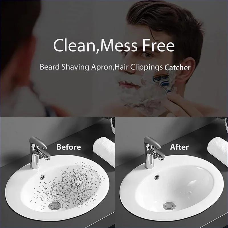 Men's Shaver Beard Collector, Non Stick Beard Cloak with Suction Cup Beard Collection Cloth Apron, Men's Cleaning Apron Gift