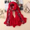 Embroider Beach Shawl Floral Bandana Women Headkerchief