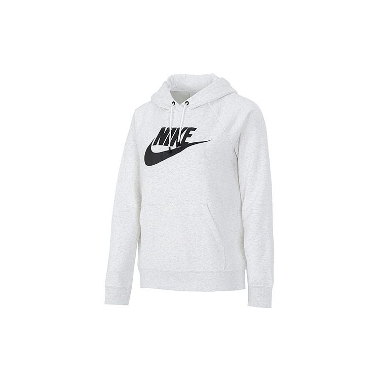 Nike Спортивная одежда Essential Logo Print Вязаный пуловер с капюшоном Женские топы Серый BV4127-051