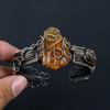 Baltic Amber Gemstone Pure Copper Wire Wrapped Handmade Cuff/ Bangle Jewelry For Gift