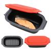 Microwave Cooker, Fish Grill, Cookware, Fish Grilling Tray, Deep, Multi-Purpose, Baking, Recipes, Washable, Square, Compact, Beginner-Friendly, Microw