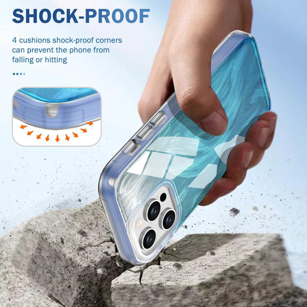 For iPhone 12/12 Pro Gradient Case PC+TPU Phone Cover with PET Screen Protector