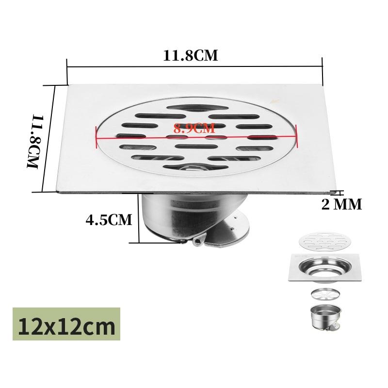 Stainless Steel Floor Drains Anti-odor Drainer Shower Strainer Cover Washing Machine Ground Leakage Kitchen Bathroom Hardware