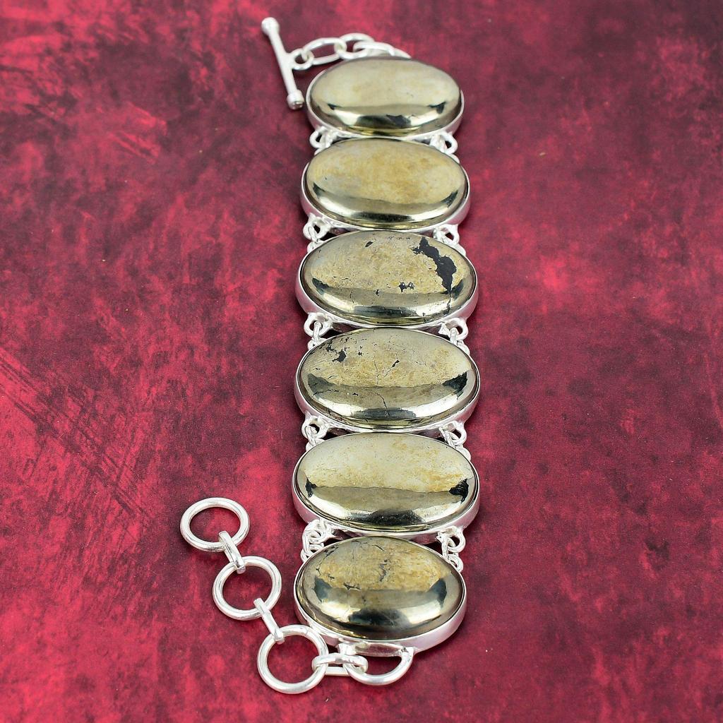 Natural Pytite 925 Solid Sterling Silver Necklace & Bracelet Jewelry Set For Her, Beauteous Gemstone Handmade Jewelry For Her